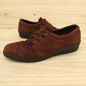 Ecco Choice Women's Comfort Shoes Sz 9 Brown Suede Cottagecore Oxfords Sneakers